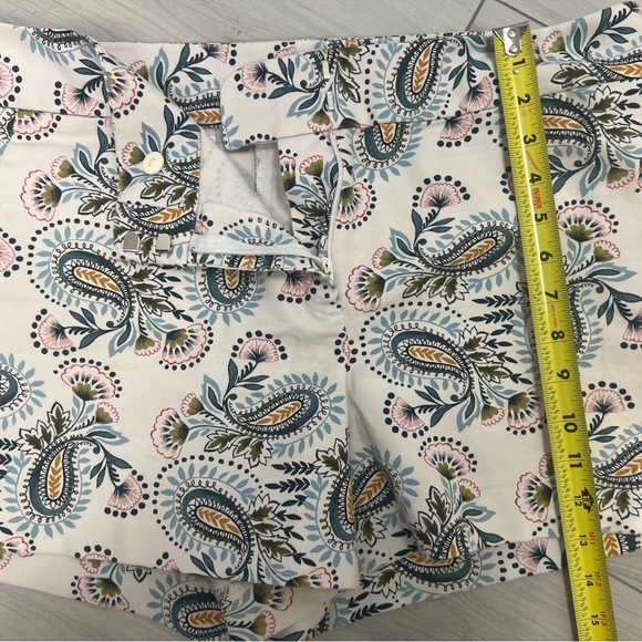 LOFT Paisley Chino 4" Shorts Multicolor Print Boho Vintage-Inspired Summer Sz 12 - Picture 6 of 7